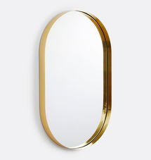 Online Designer Bathroom Deep Frame Pill Mirror, Aged Brass