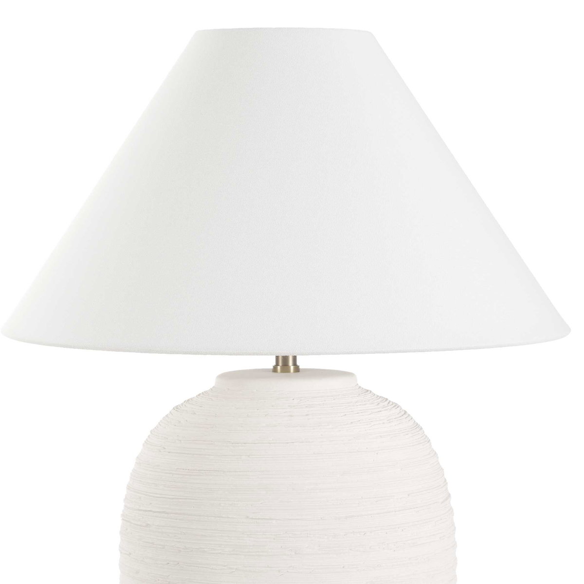 Rocio Ceramic White Table Lamp, by Uttermost, 19" width x 25" height x 19" depth View 5