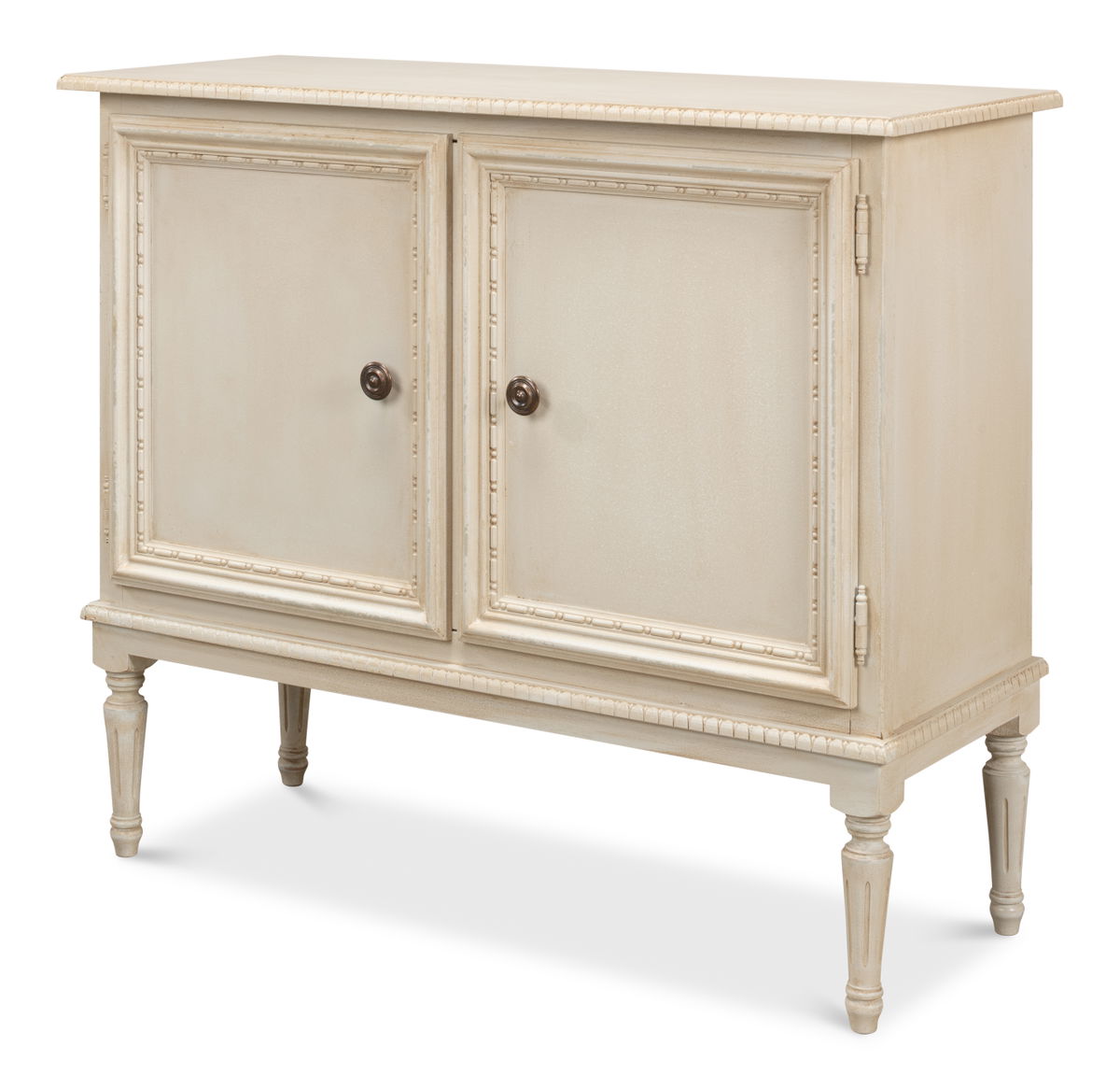 2 Door Sideboard  Bright Lime White, by Sarreid, 1'4" length x 3'6" width x 3' height View 1