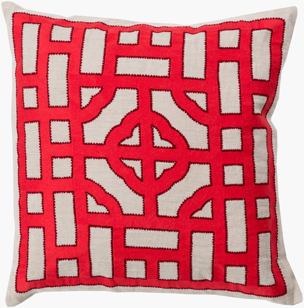 Chinese Gate Accent Pillow, Decorative Pillow by Surya, 18" length x 18" width