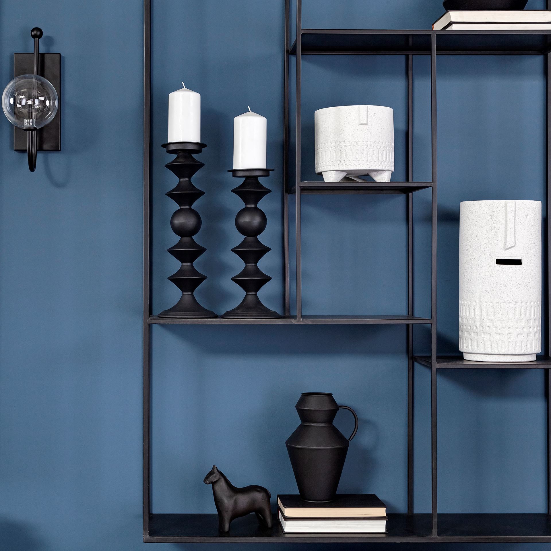 Jacob I Short White Ceramic Smiling Face Vase large image 