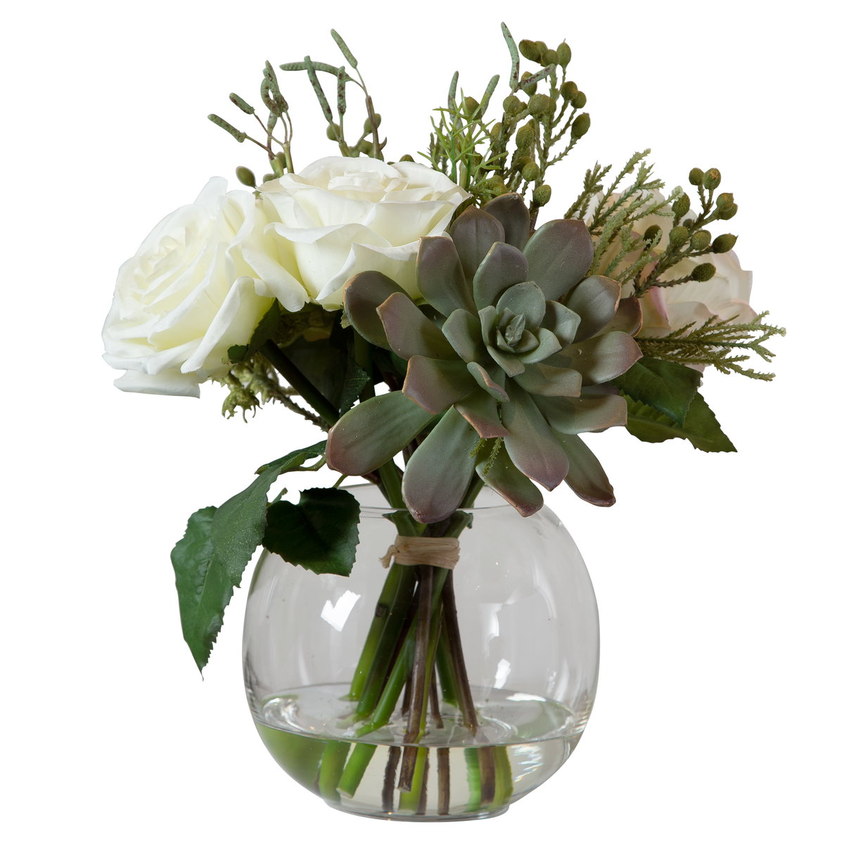 Belmonte Floral Bouquet & Vase, Artificial Plants & Flower by Uttermost, 14" width x 13" height x 12" depth View 1