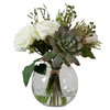Belmonte Floral Bouquet & Vase, Artificial Plants & Flower by Uttermost, 14" width x 13" height x 12" depth thumbnail 1