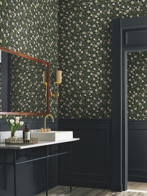 Primrose Off White & Black Peel & Stick Wallpaper