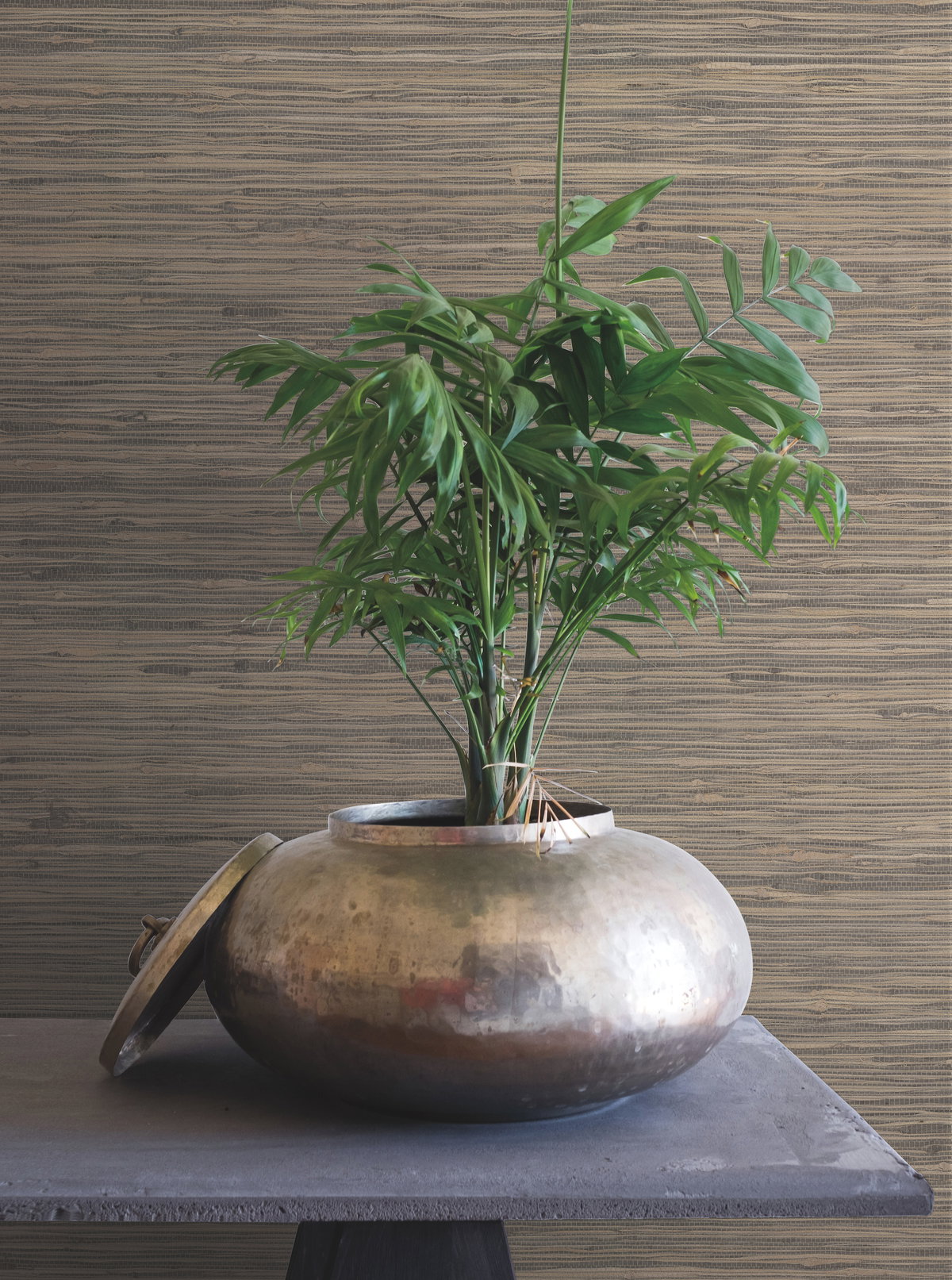 Threaded Jute Grey & Off White Wallpaper, by York Wall, 24' length x 3' width x 0.02" depth View 2