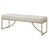 Swale Ivory Leather Bench, Benche by Uttermost, 53" width x 19" height x 16" depth thumbnail 5