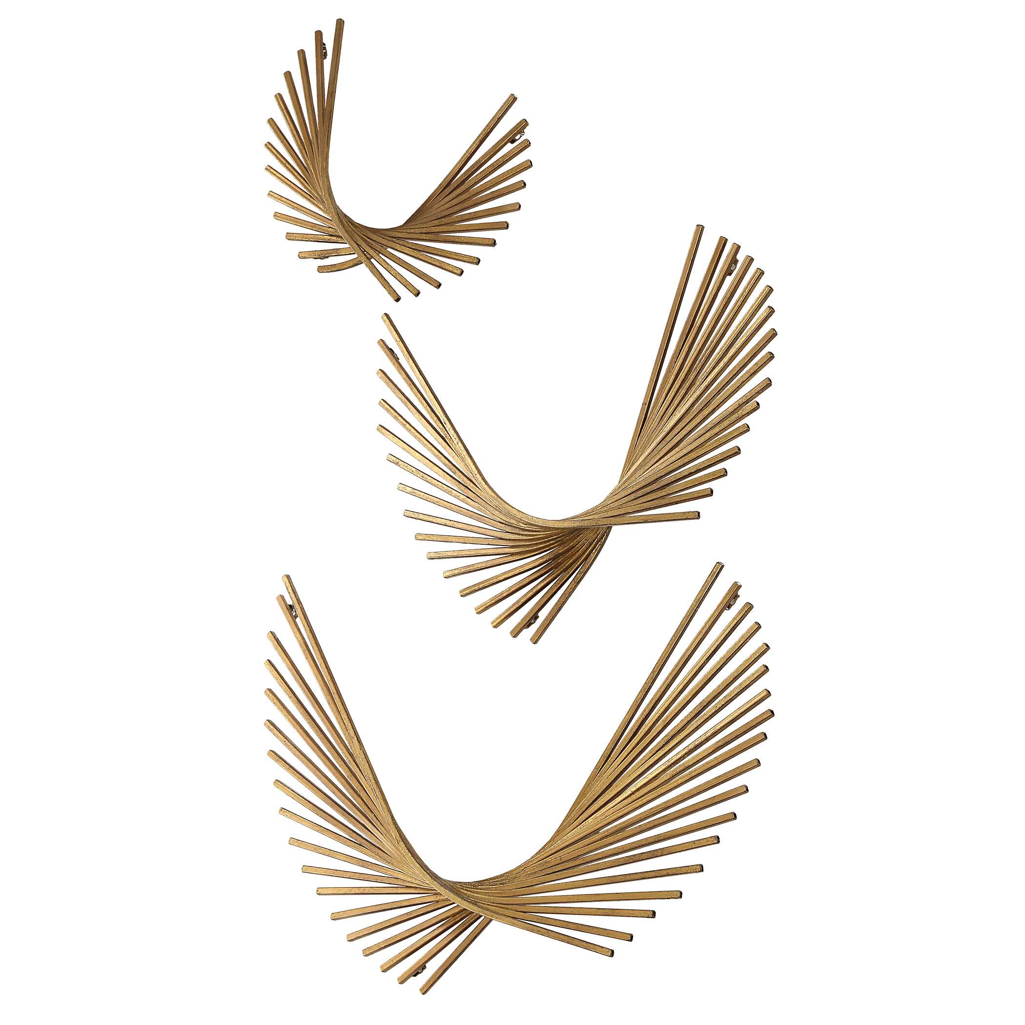 Coreograph Antique Gold Wall Decor Set/3, Sculptural Wall Art by Uttermost, 24" width x 16.37" height x 6" depth View 5