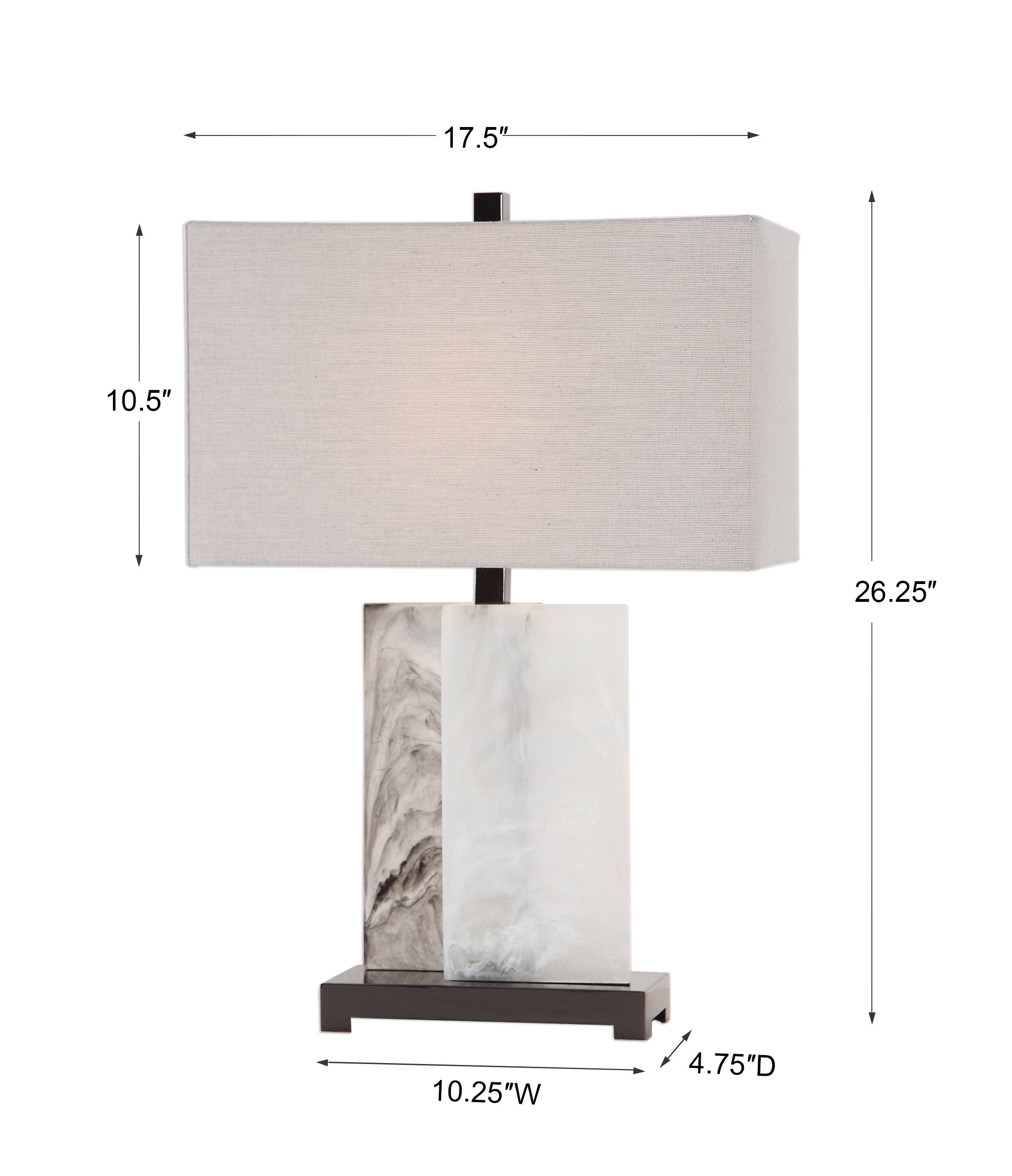 Vanda Table Lamp, by Uttermost, 17.5" width x 26.25" height x 10" depth View 3