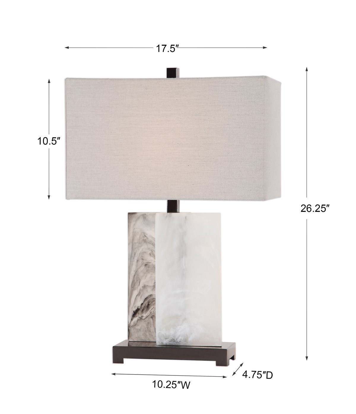 Vanda Table Lamp, by Uttermost, 17.5" width x 26.25" height x 10" depth View 3