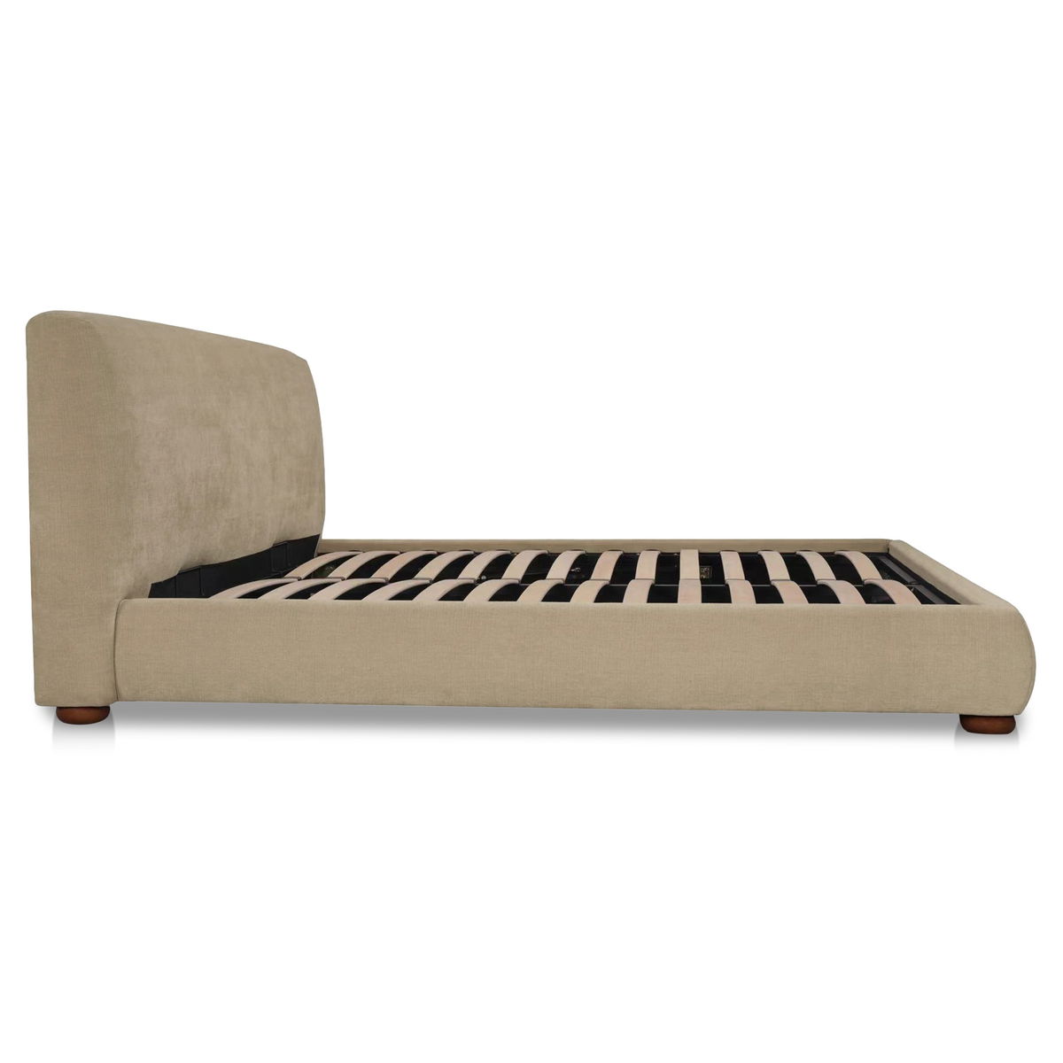 Beau Queen Storage Bed Warm Beige, by Moe's Home, 5'11" width x 3'3.37" height x 7'9.3" depth View 3