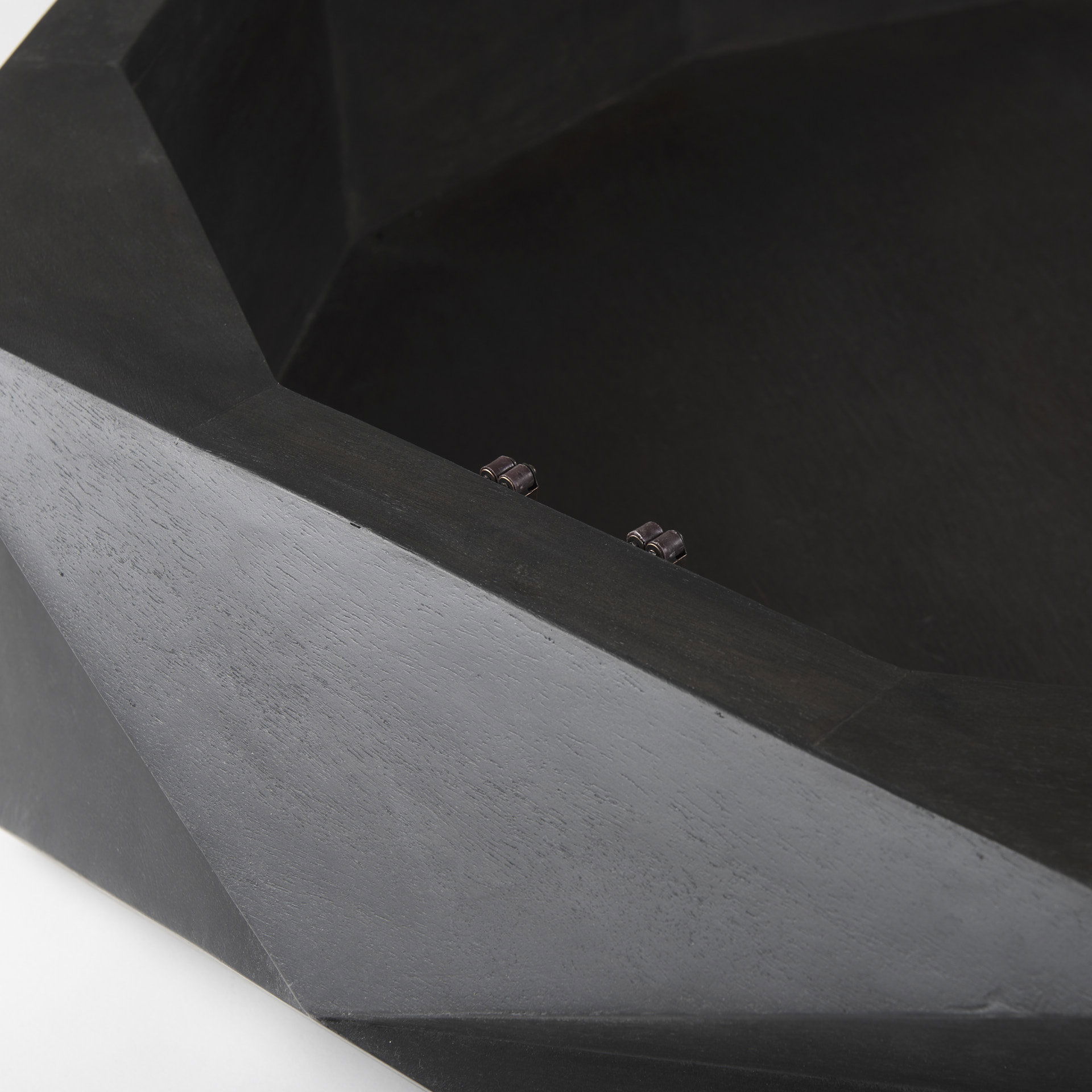 Arreto 48' Black Solid Wood Hexagonal Storage Coffee Table, by Mercana, 48" length x 48" width x 15" height View 11