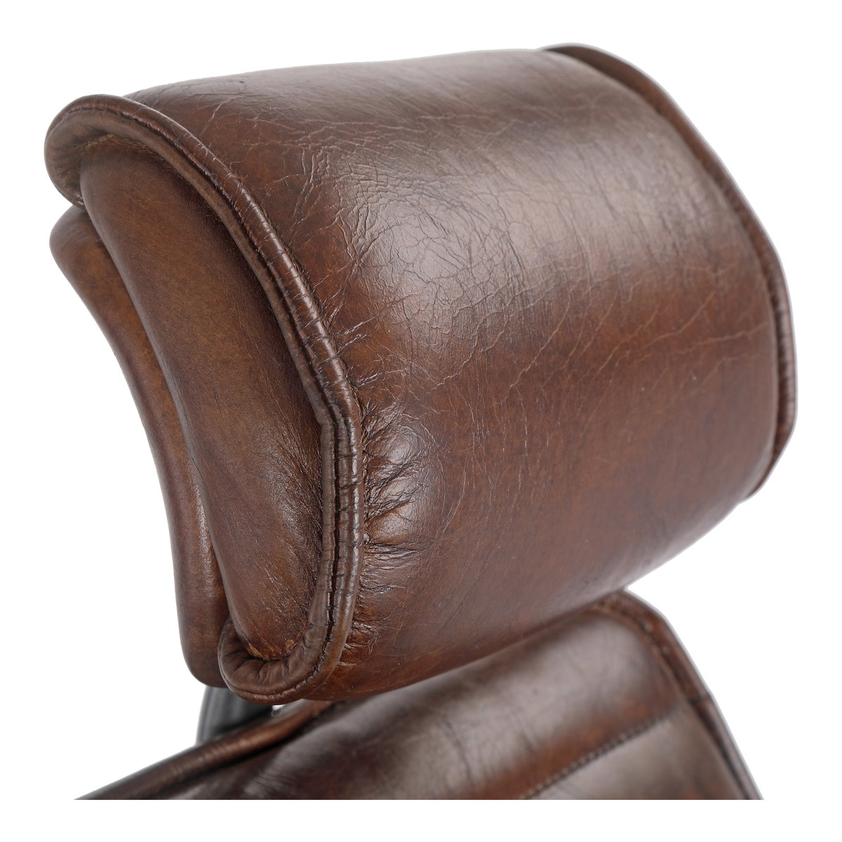 Executive Office Chair Dark Brown Leather, by Moe's Home, 25.5" width x 45" height x 26" depth View 6