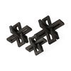 Aleph (Set of 3) Black Metal Small Medium & Large Jacks, Decorative Object by Mercana, 4" length x 4" width x 4" height thumbnail 1
