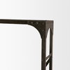 Brodie VII 32L x 22W x 94H Brown Wood Gun-Metal Bracing Four Shelf Shelving Unit, Shelving & Bookcase by Mercana, 31.5" length x 21.5" width x 94" height thumbnail 11