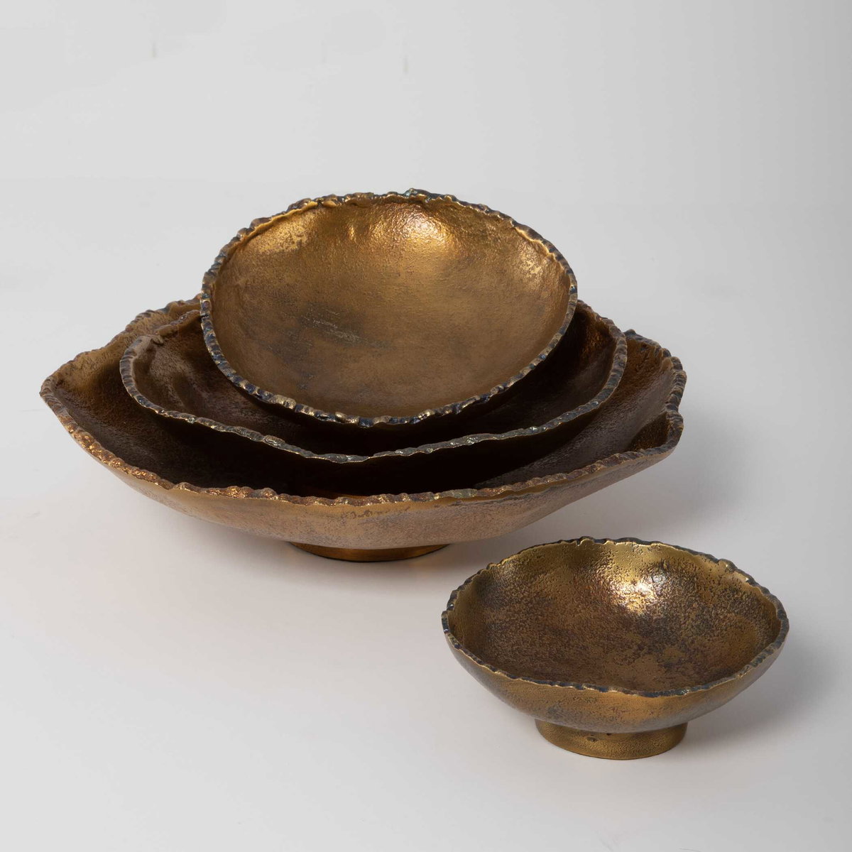 Lucky Coins Brass Wall Bowls Set/4, Sculptural Wall Art by Uttermost, 11" width x 11" height x 2.5" depth View 9