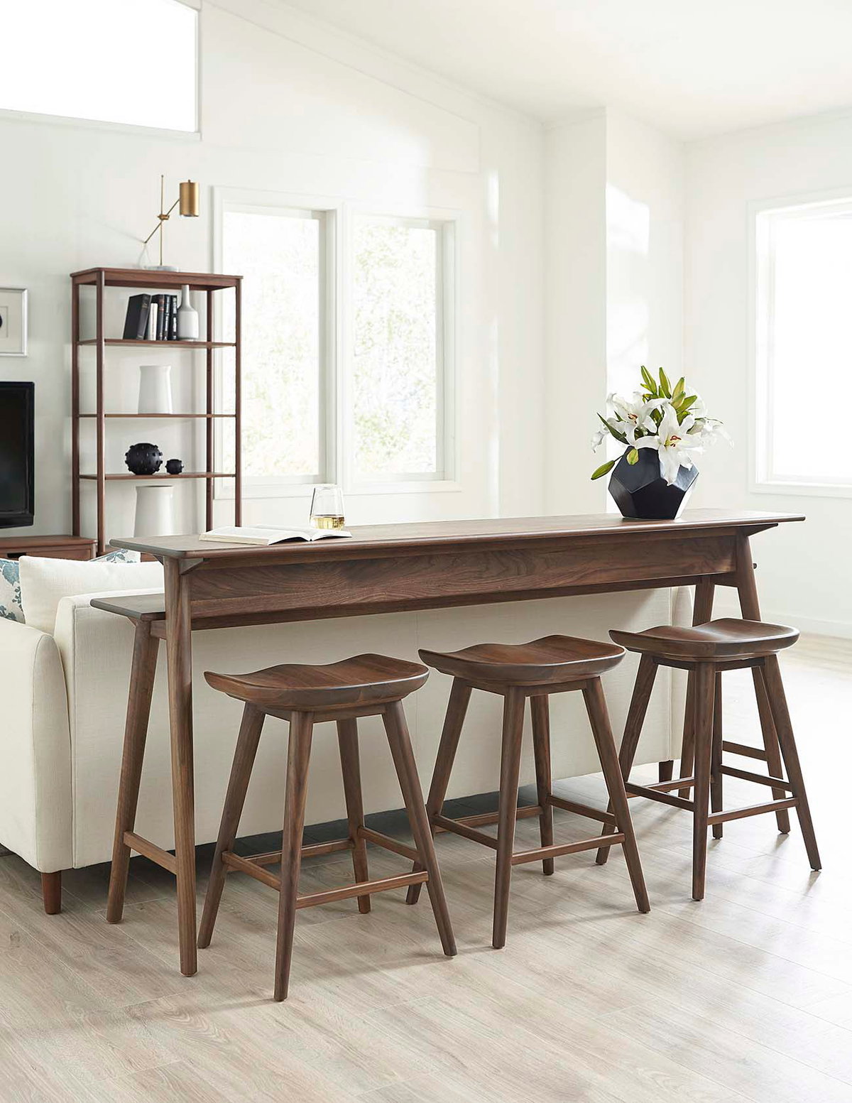 Walnut Grove Gathering Island, Counter & Bar Table by Stickley, 78" width x 36" height x 21" depth View 4