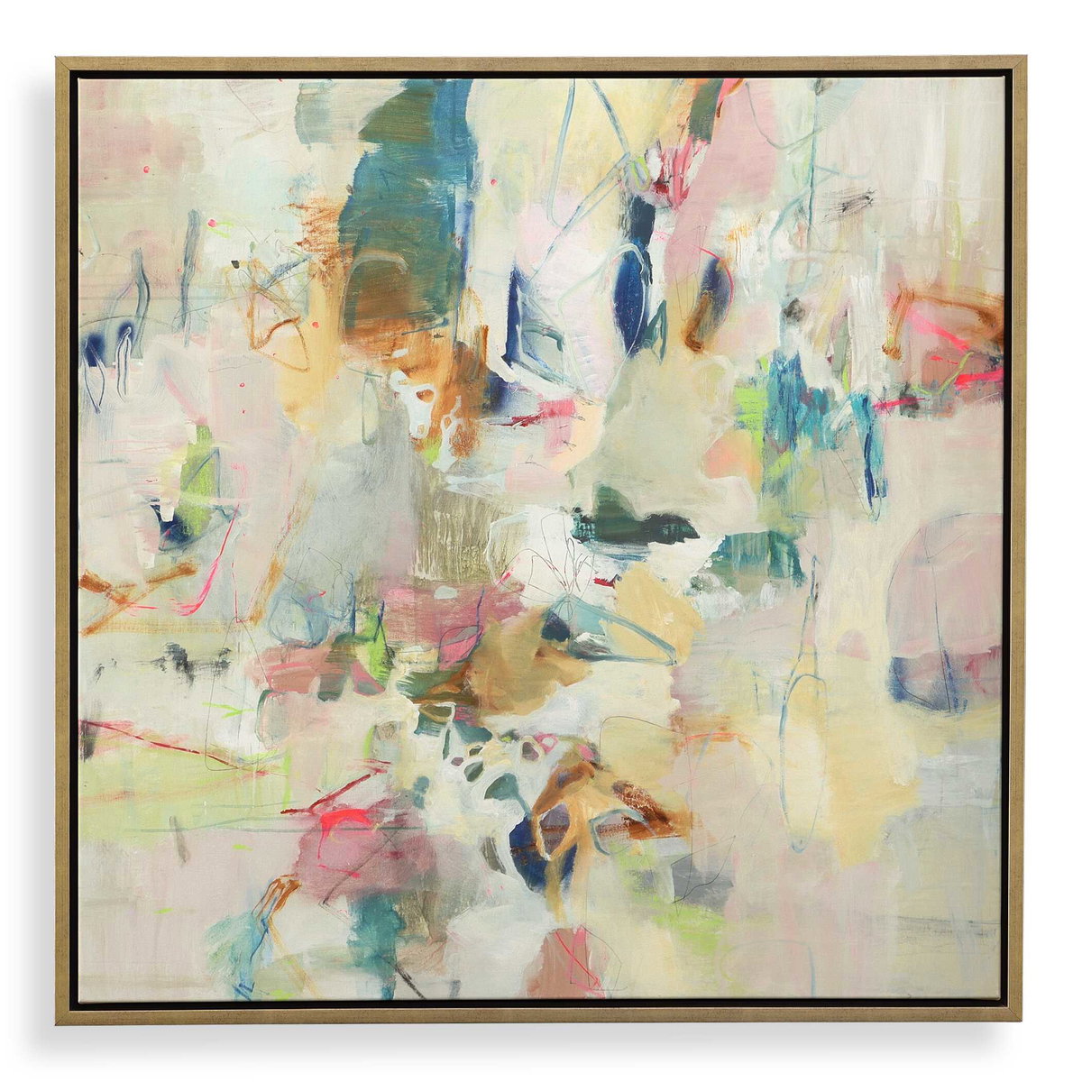 Party Time Framed Abstract Art, by Uttermost, 41.75" width x 41.75" height x 2" depth View 1