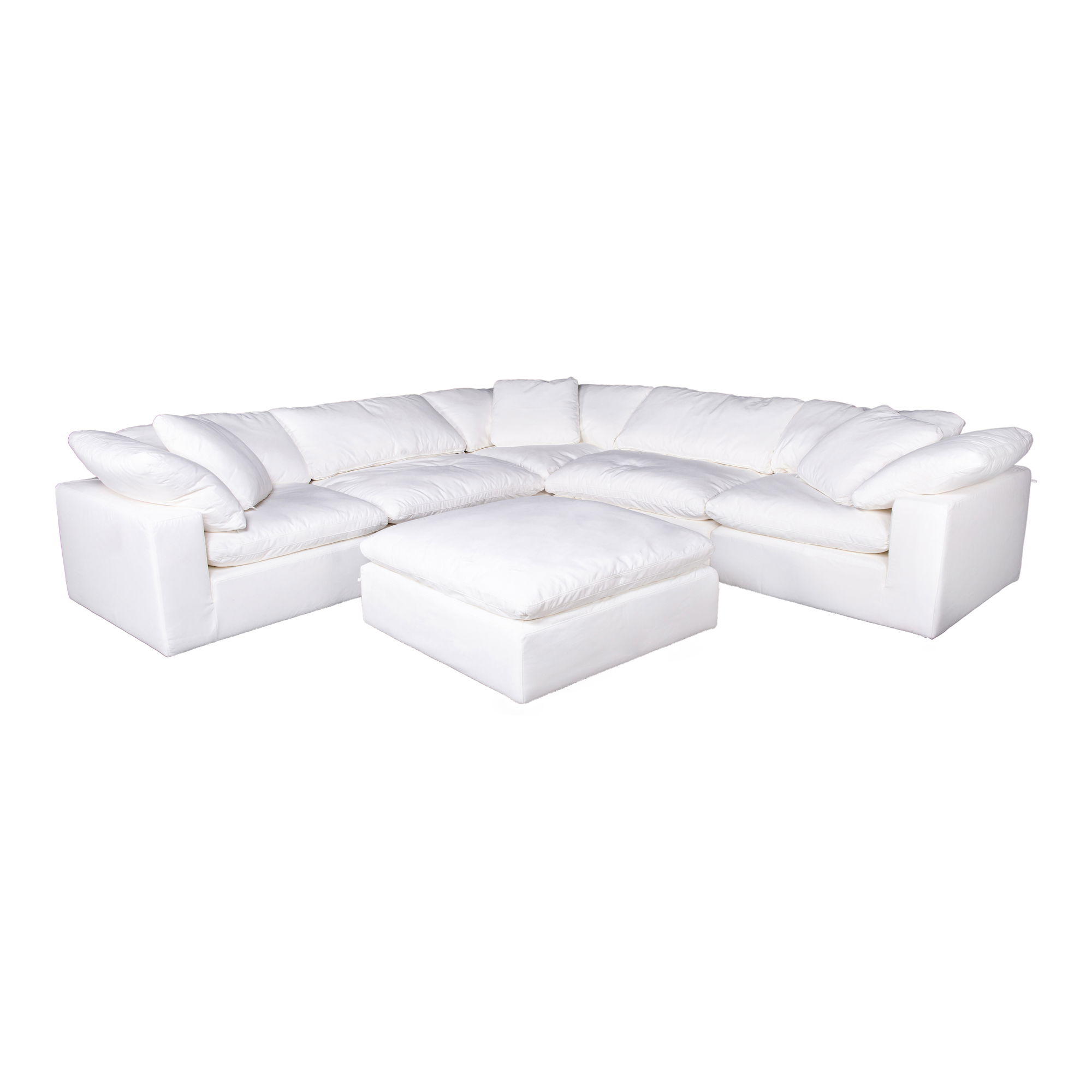 Clay Corner Chair Cream White, Sectional Sofa by Moe's Home, 44.5" width x 32.5" height x 44.5" depth View 8