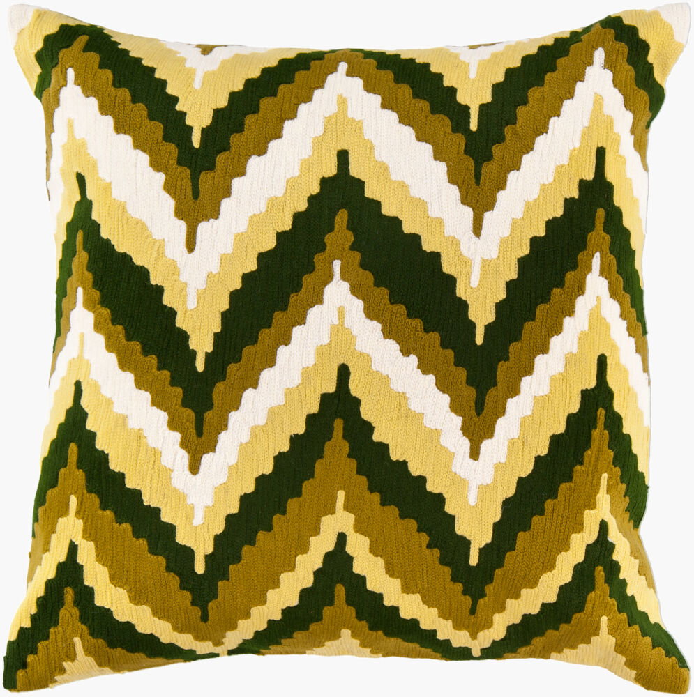 Ikat Chevron Accent Pillow, Decorative Pillow by Surya, 18" length x 18" width
