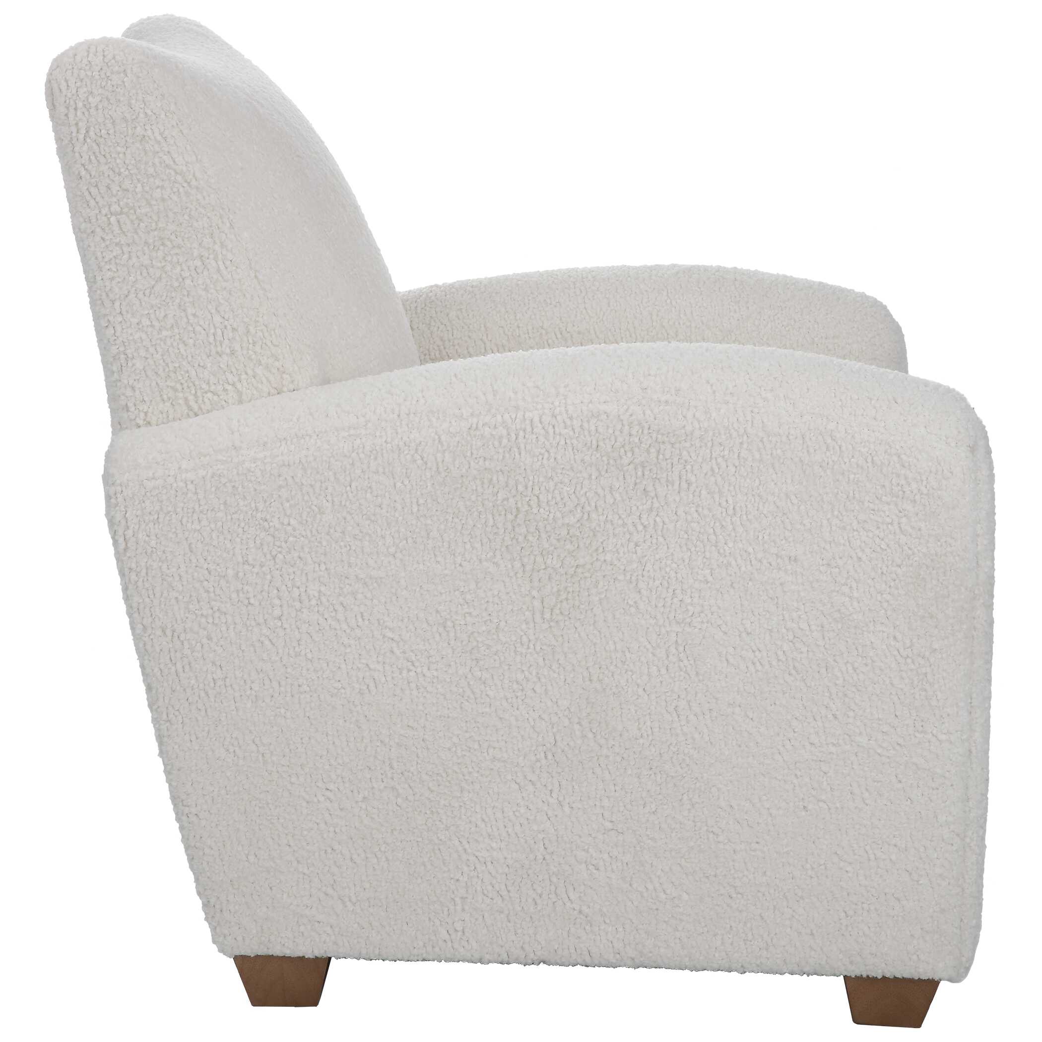 Teddy White Shearling Accent Chair large image 