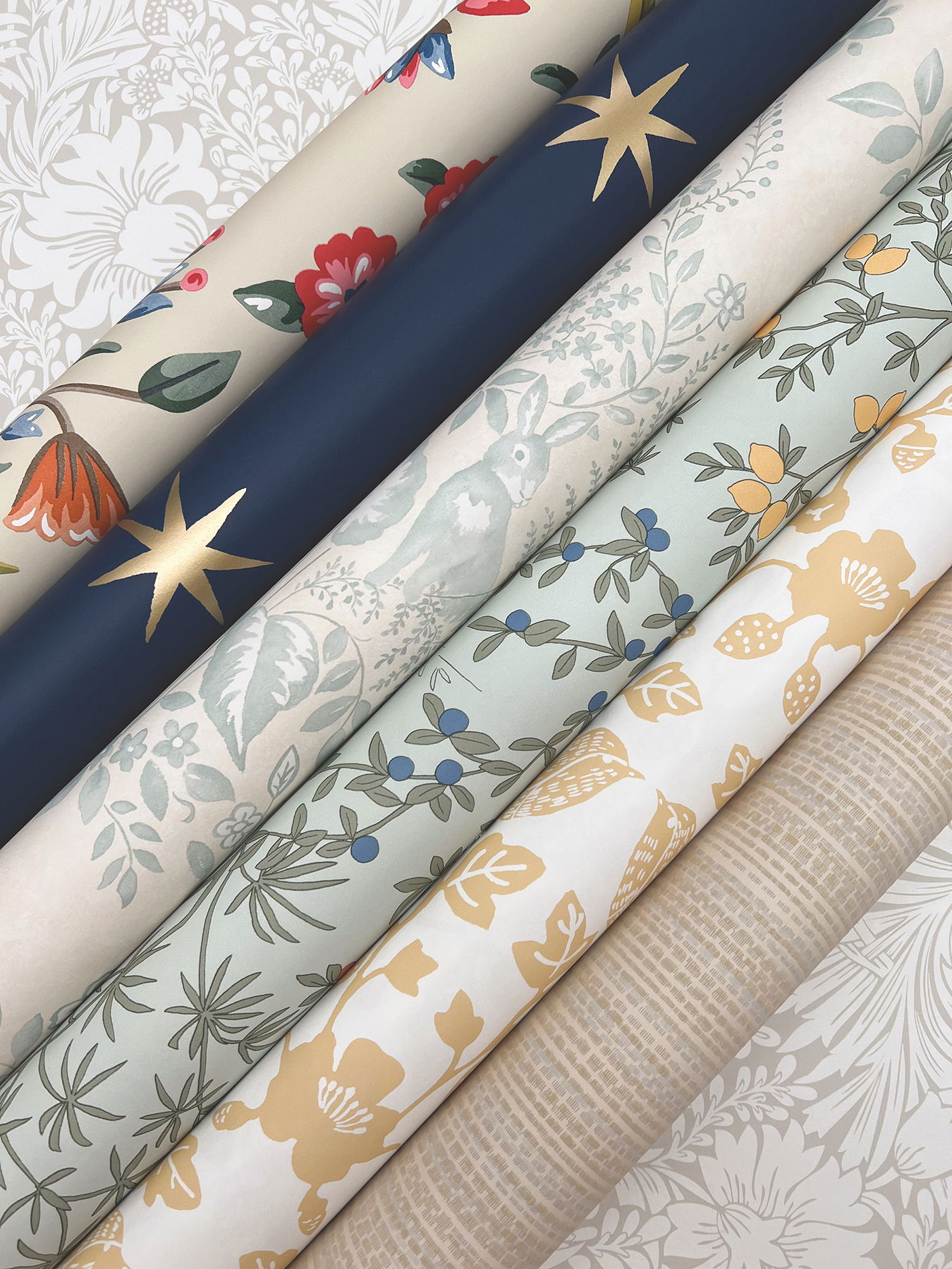 Modern Acanthus Wicker Peel & Stick Wallpaper large image 