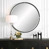 Bonded Round Black Mirror, by Uttermost, 48.87" width x 48.87" height x 2.37" depth thumbnail 4