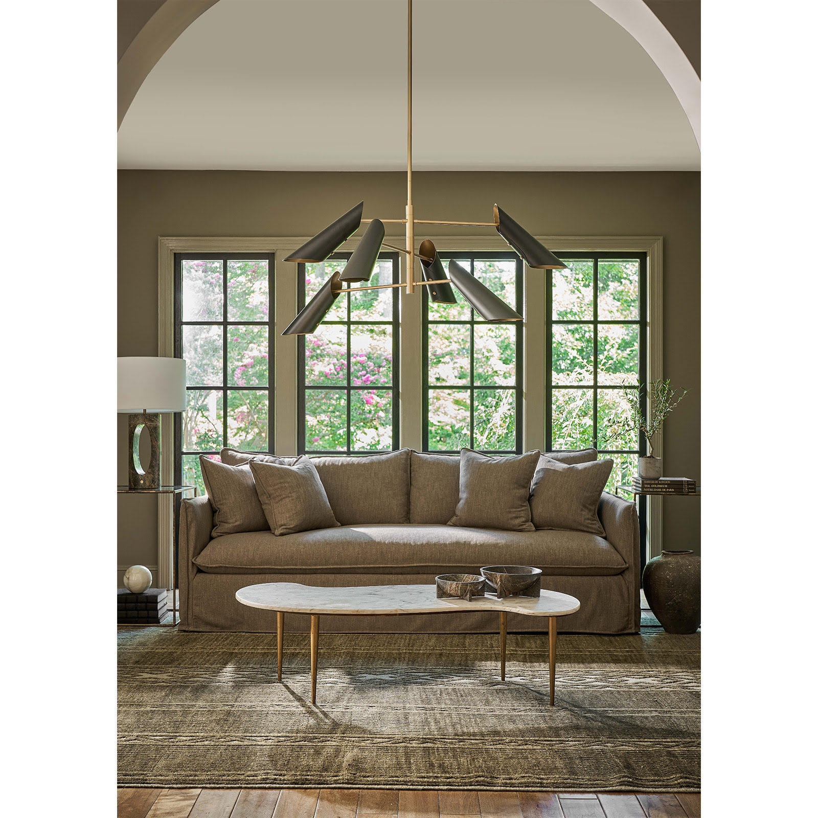 Online Designer Living Room Vest Chandelier (Blackened Brass and Natural Brass)