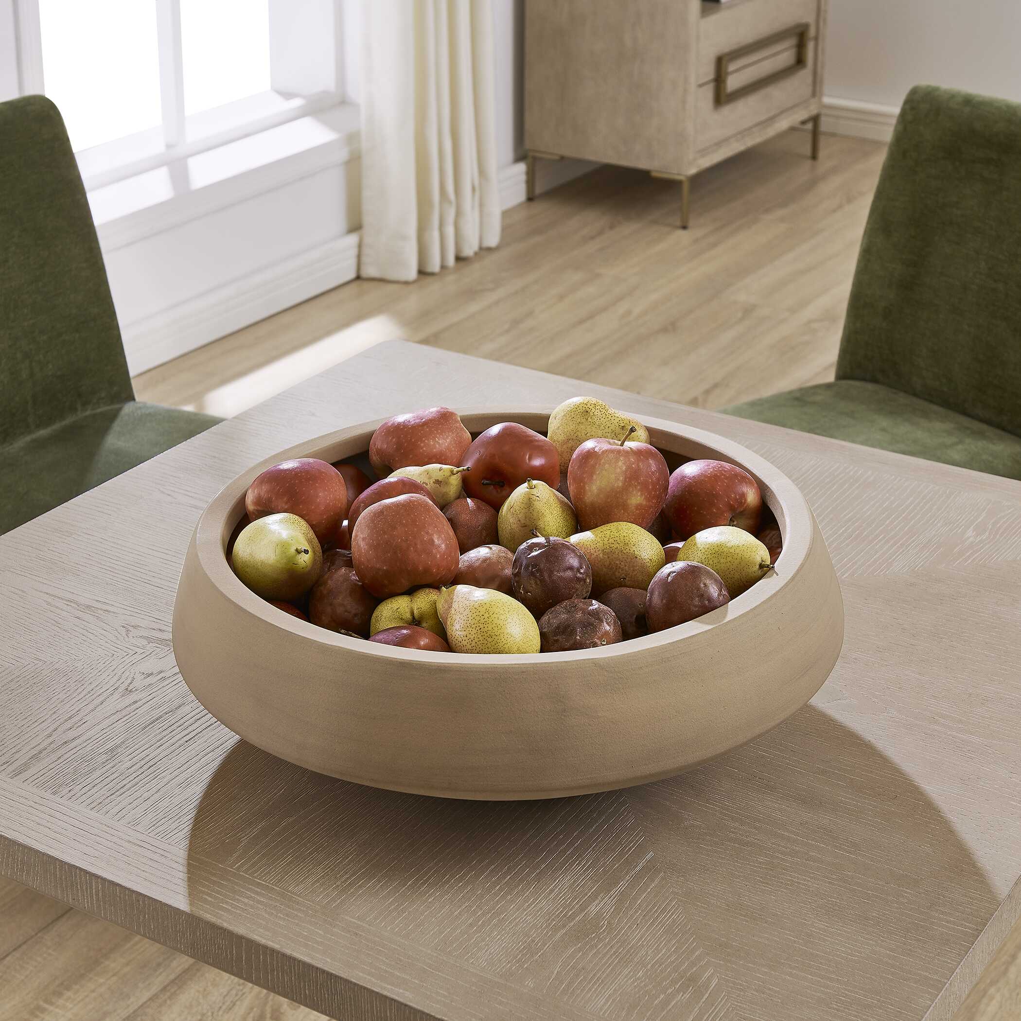 Sienna Scape Indoor-Outdoor Bowl, Decorative by Uttermost, 20" width x 6.75" height x 20" depth View 3