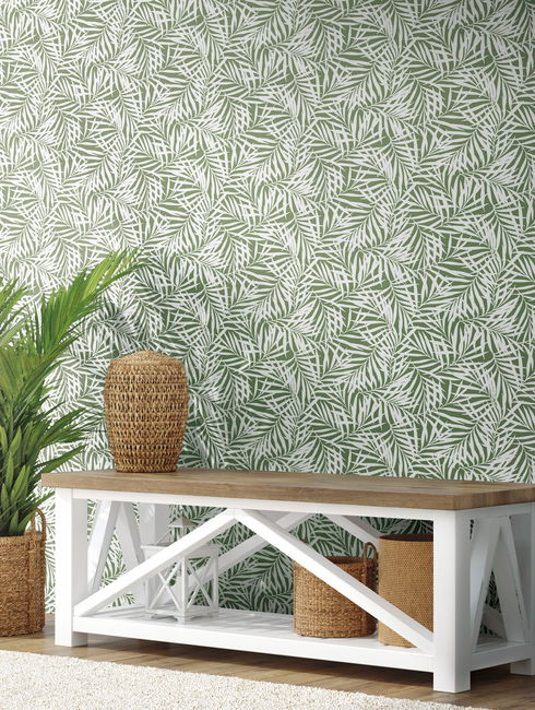 Oahu Fronds Green Peel & Stick Wallpaper