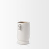 Dylan Small Textured Off White with Handles Ceramic Vase, by Mercana, 6.25" length x 9.5" width x 10" height thumbnail 8