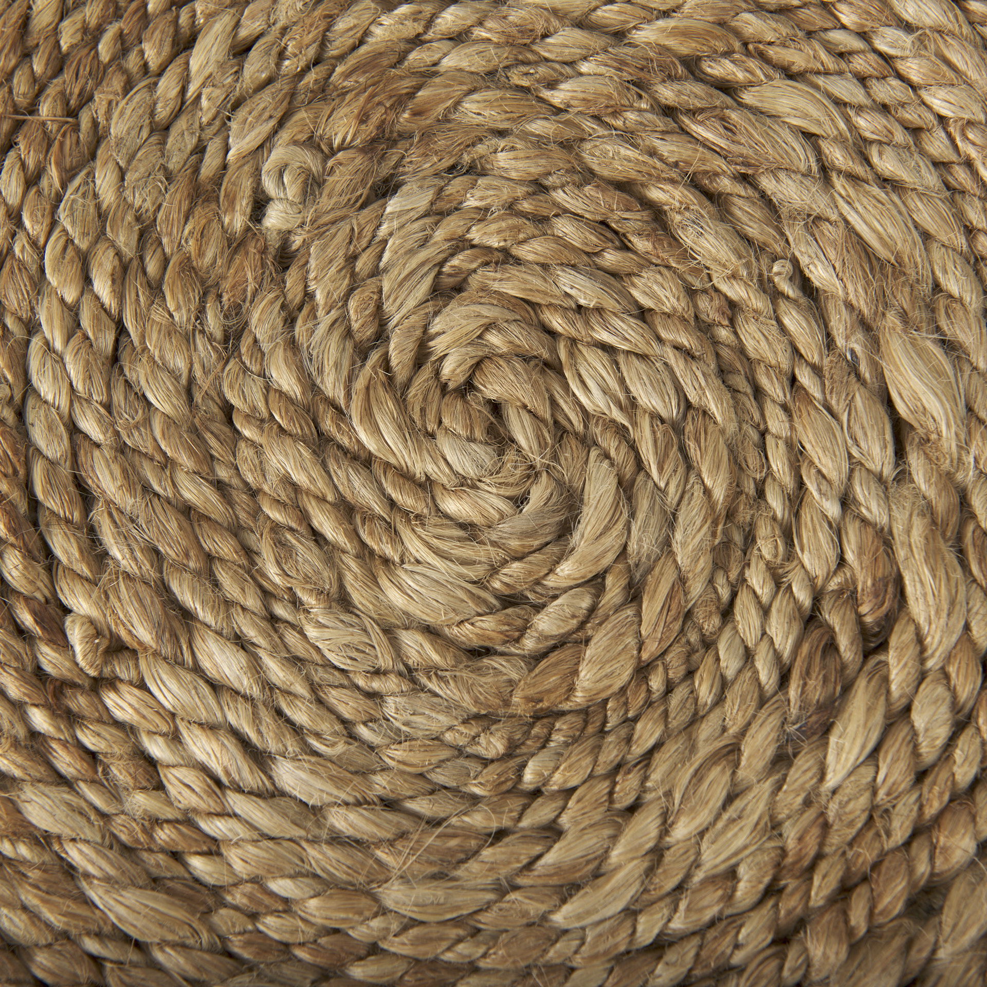 Allium Brown Handwoven Wool Cylindrical Pouf large image 