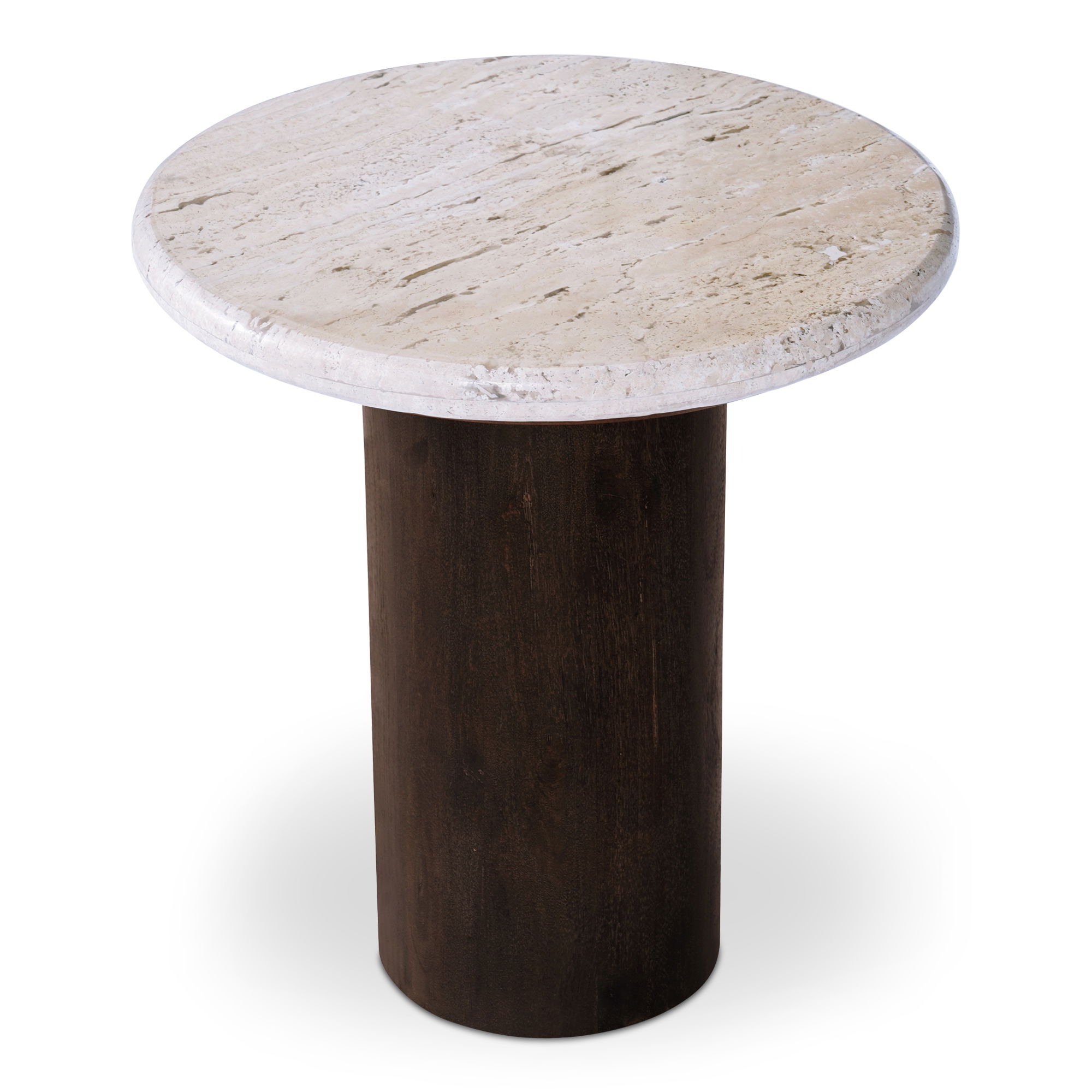 Landon Accent Table Beige Travertine, Side & End Table by Moe's Home, 17.72" width x 18.5" height x 17.72" depth View 1