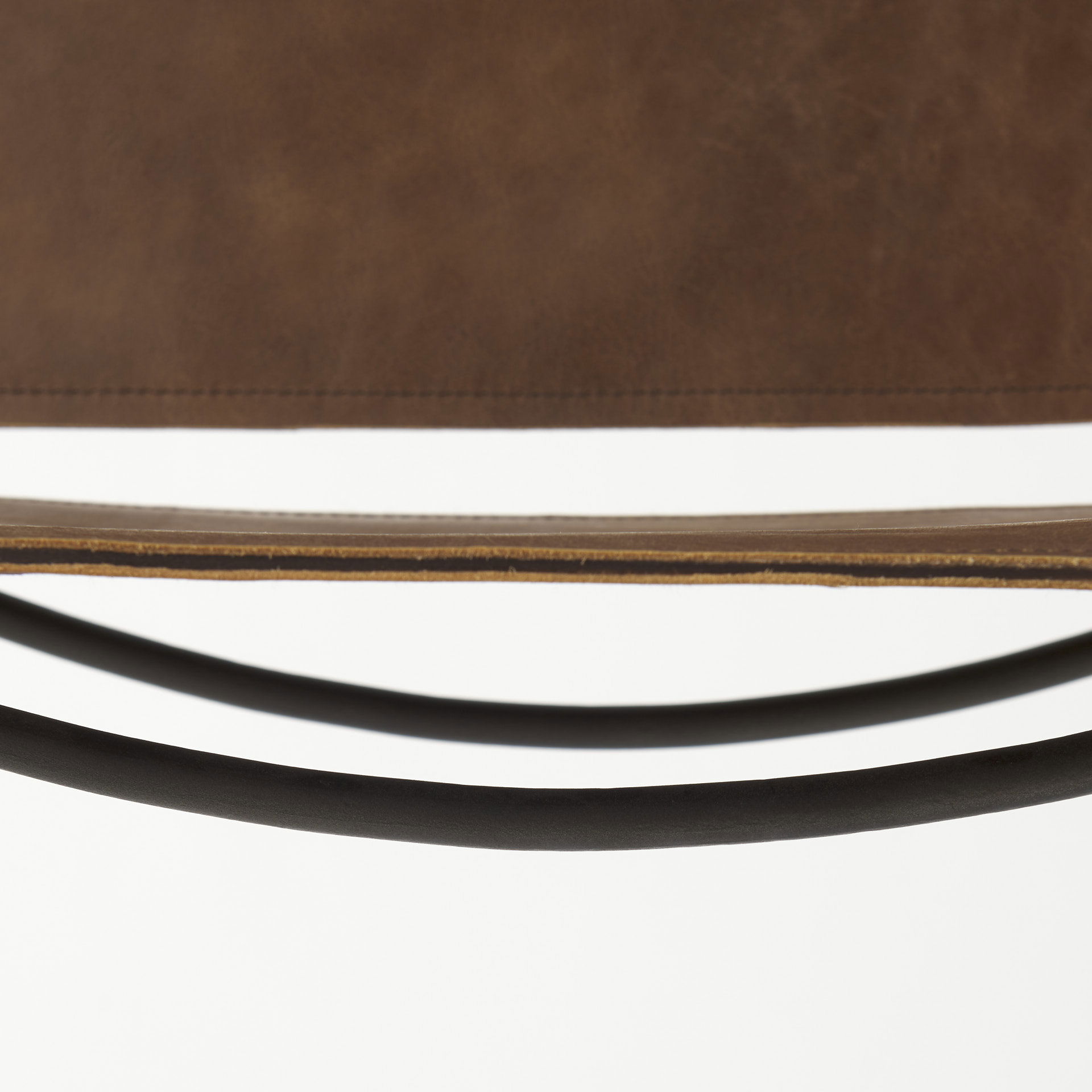 Berbick 43' Total Height Medium Brown Leather with Iron Frame Bar Stool, Counter & Bar Stool by Mercana, 20.5" length x 24.8" width x 43" height View 10