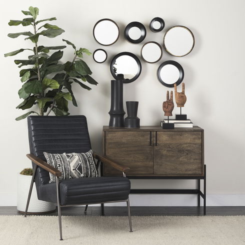 Saxum 4L x 4W Natural Wooden Carved Hang Loose Hand