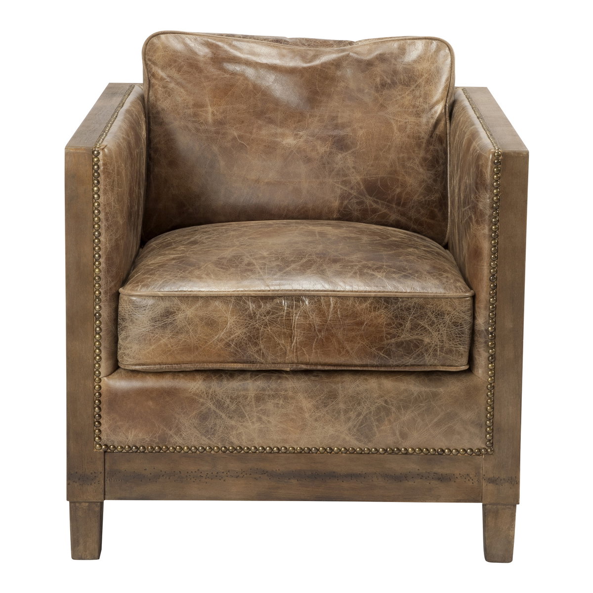Darlington Club Chair Light Brown, Accent Chair by Moe's Home, 28" width x 31.5" height x 31" depth View 1