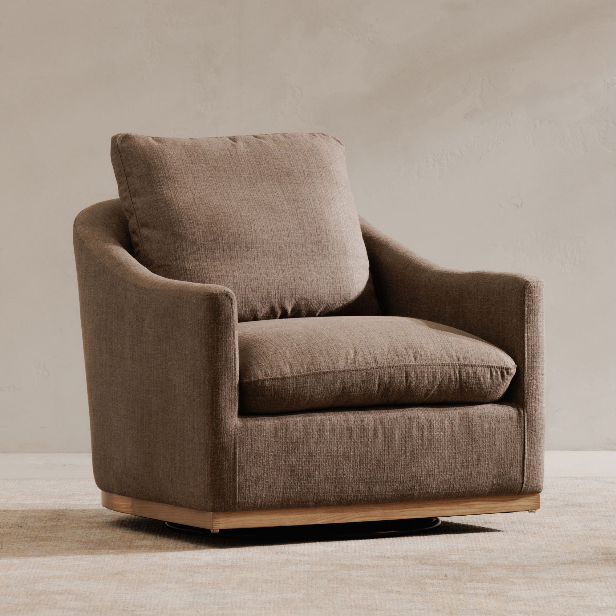 Linden Swivel Chair Soft Taupe large image 