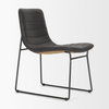 Thornton Solid Back Dining Side Chair | Faux Leather with Iron, Dining Chair by Mercana, 17.72" length x 24.8" width x 31.5" height thumbnail 9