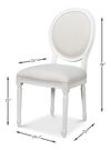 Hugo Oval Side Chair, Cortina White, Dining Chair by Sarreid, 45659" length x 23" width x 38" height thumbnail 15