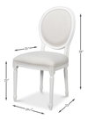 Hugo Oval Side Chair  Cortina White, by Sarreid, 1'11" length x 1" width x 3'2" height thumbnail 15