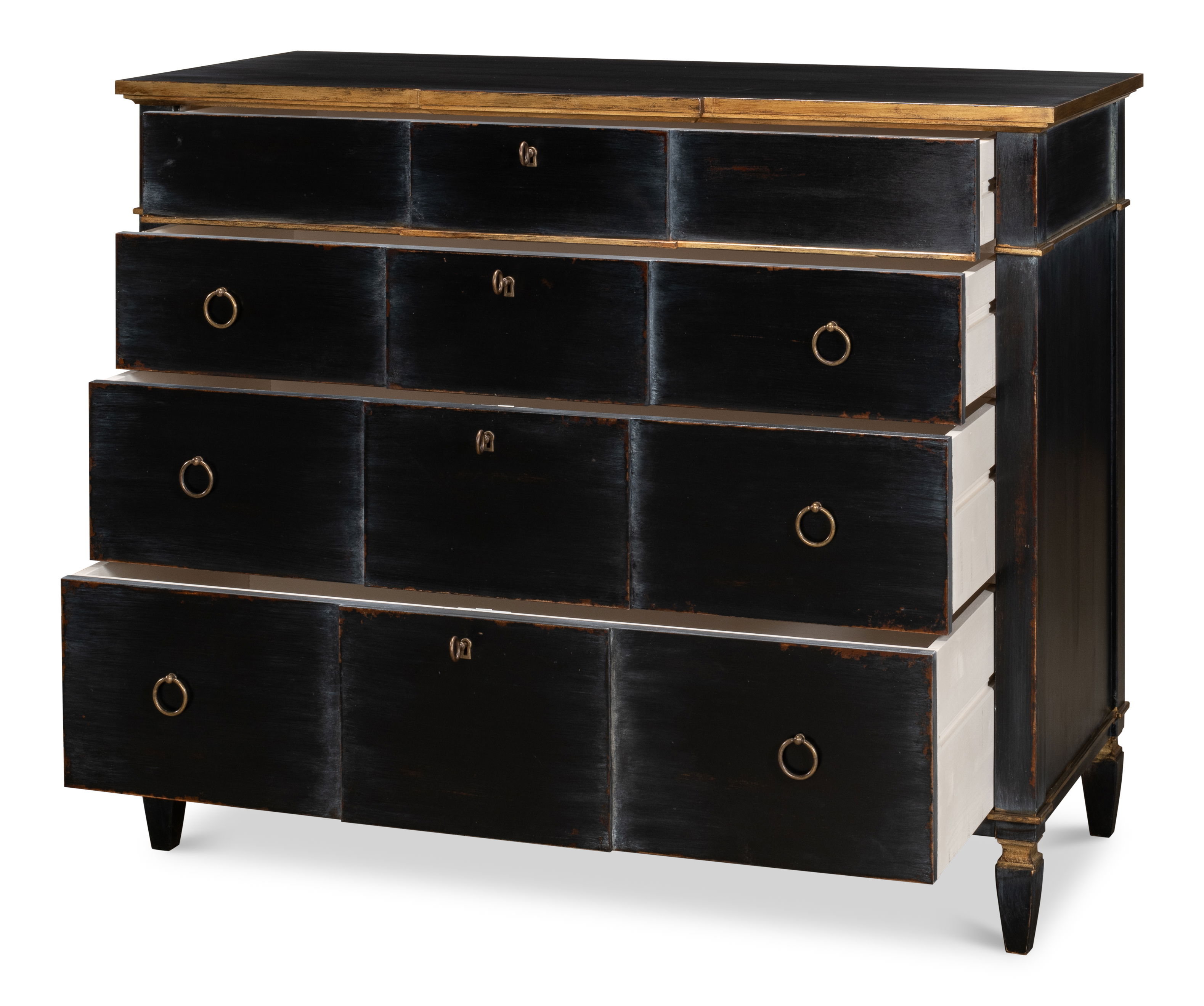 Azzalene Single Dresser  Black W/Gold large image 