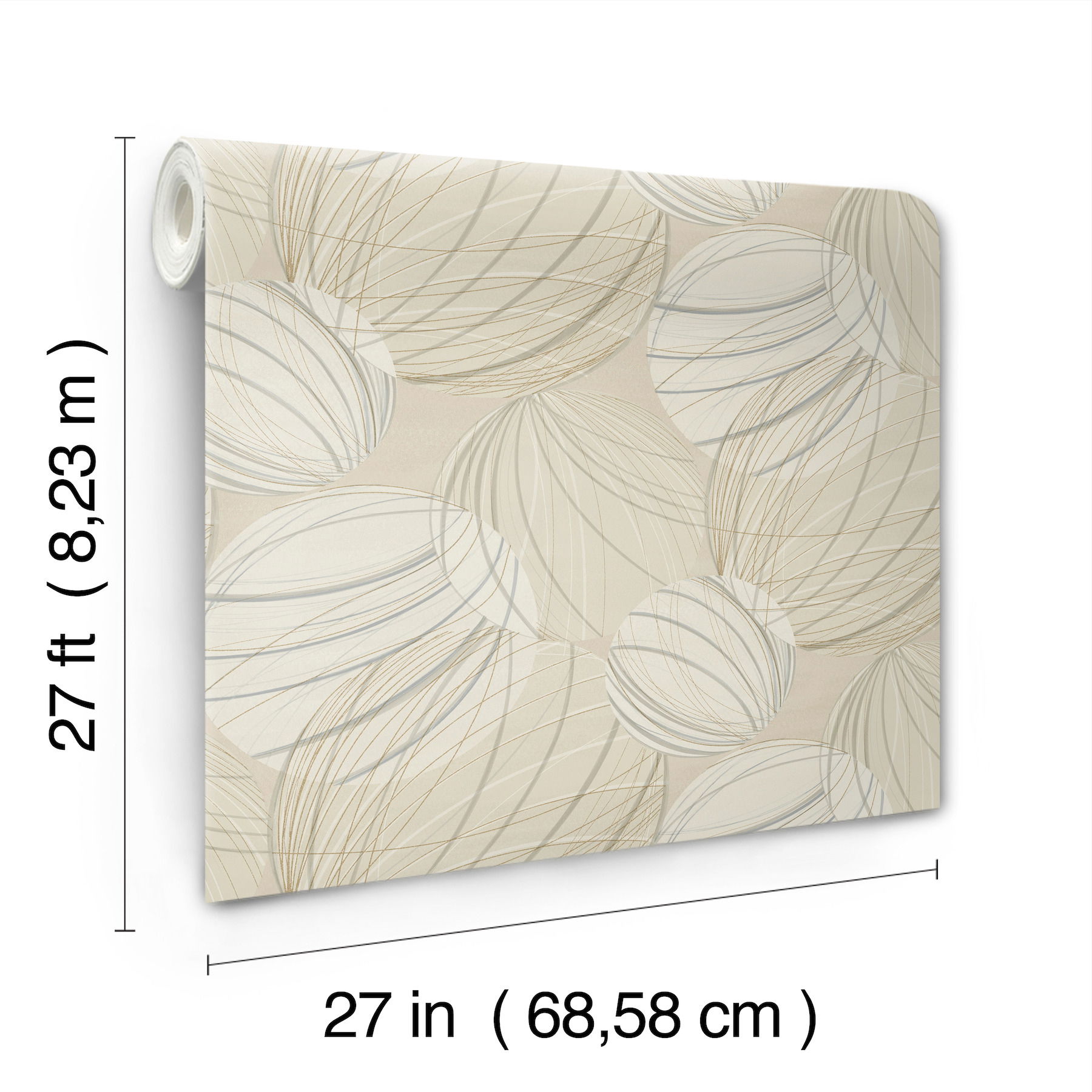 Floating Lanterns Taupe Wallpaper large image 