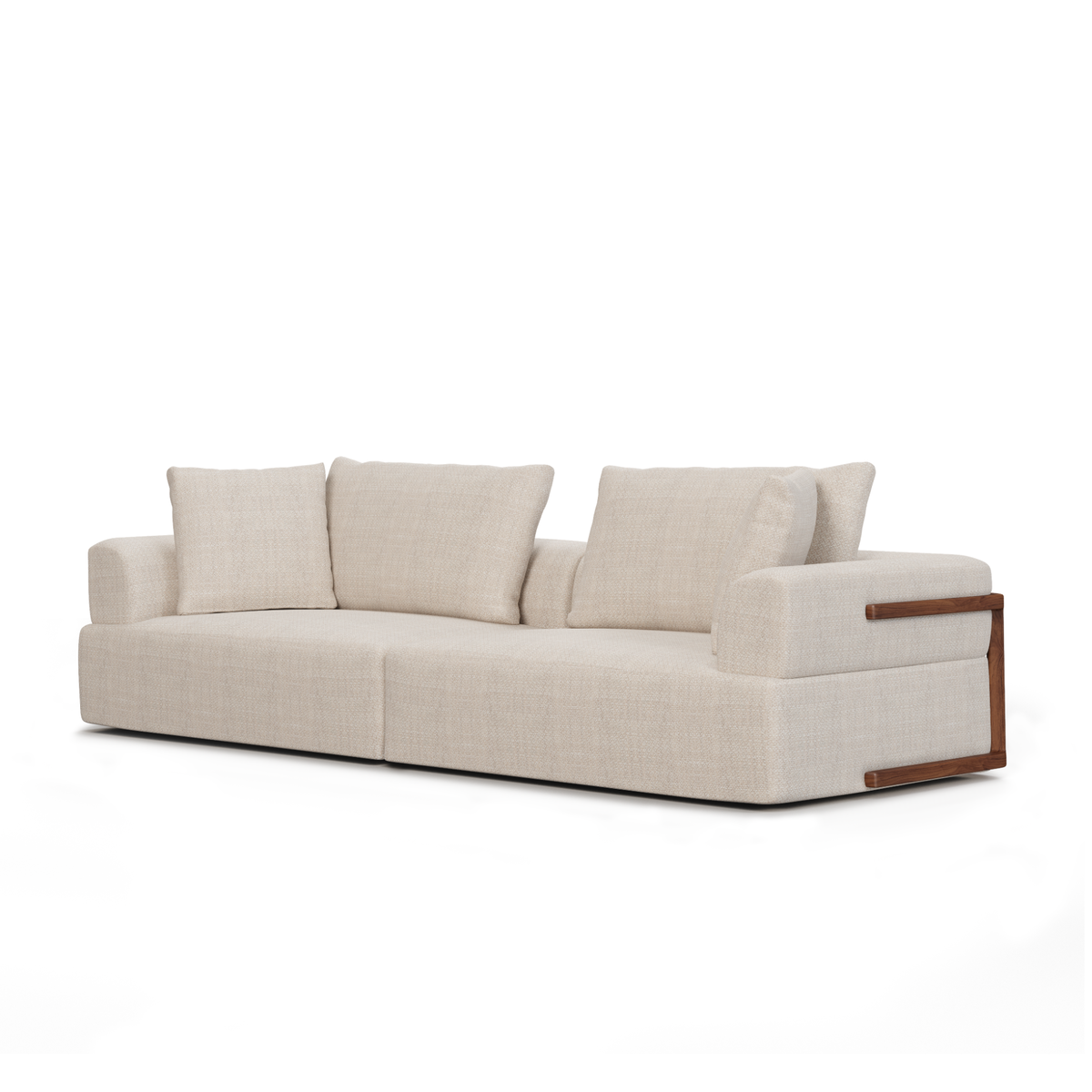 Warner Oatmeal 2 Piece Sofa Set, Sectional Sofa by Mercana, 113" length x 40.2" width x 32.68" height View 1
