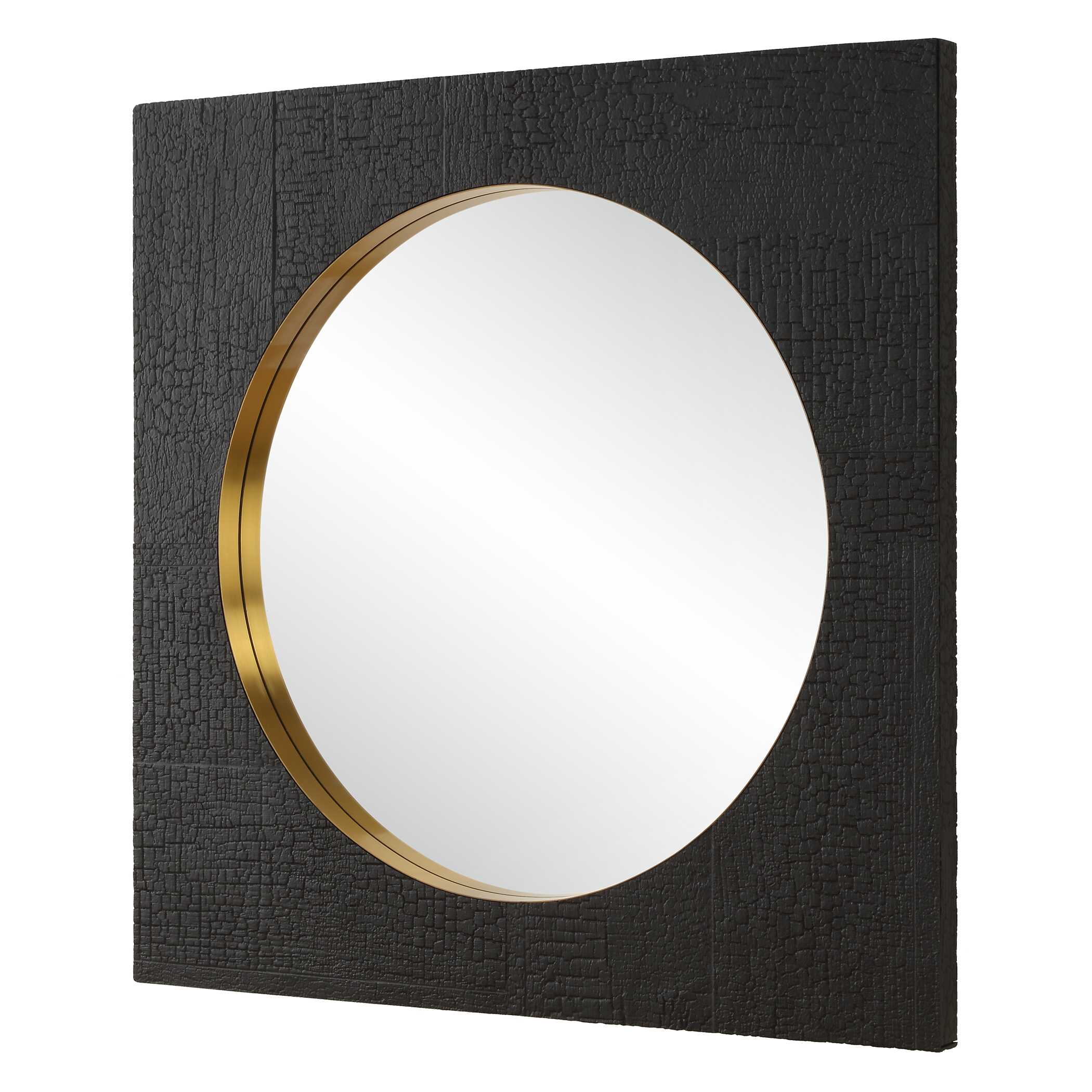 Ember Black Square Mirror, by Uttermost, 42" width x 42" height x 2" depth View 5