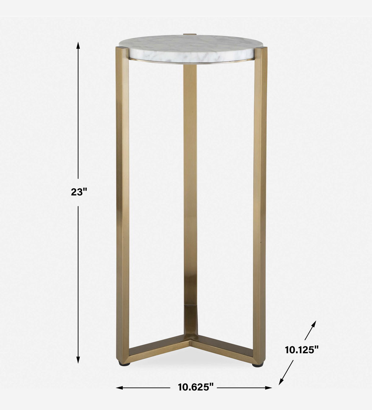 Pietra Carrara Marble Drink Table, Side & End Table by Uttermost, 10.62" width x 23" height x 10.12" depth View 3