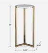 Pietra Carrara Marble Drink Table, Side & End Table by Uttermost, 10.62" width x 23" height x 10.12" depth thumbnail 3