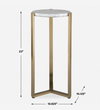 Pietra Carrara Marble Drink Table, Side & End Table by Uttermost, 10.62" width x 23" height x 10.12" depth thumbnail 3