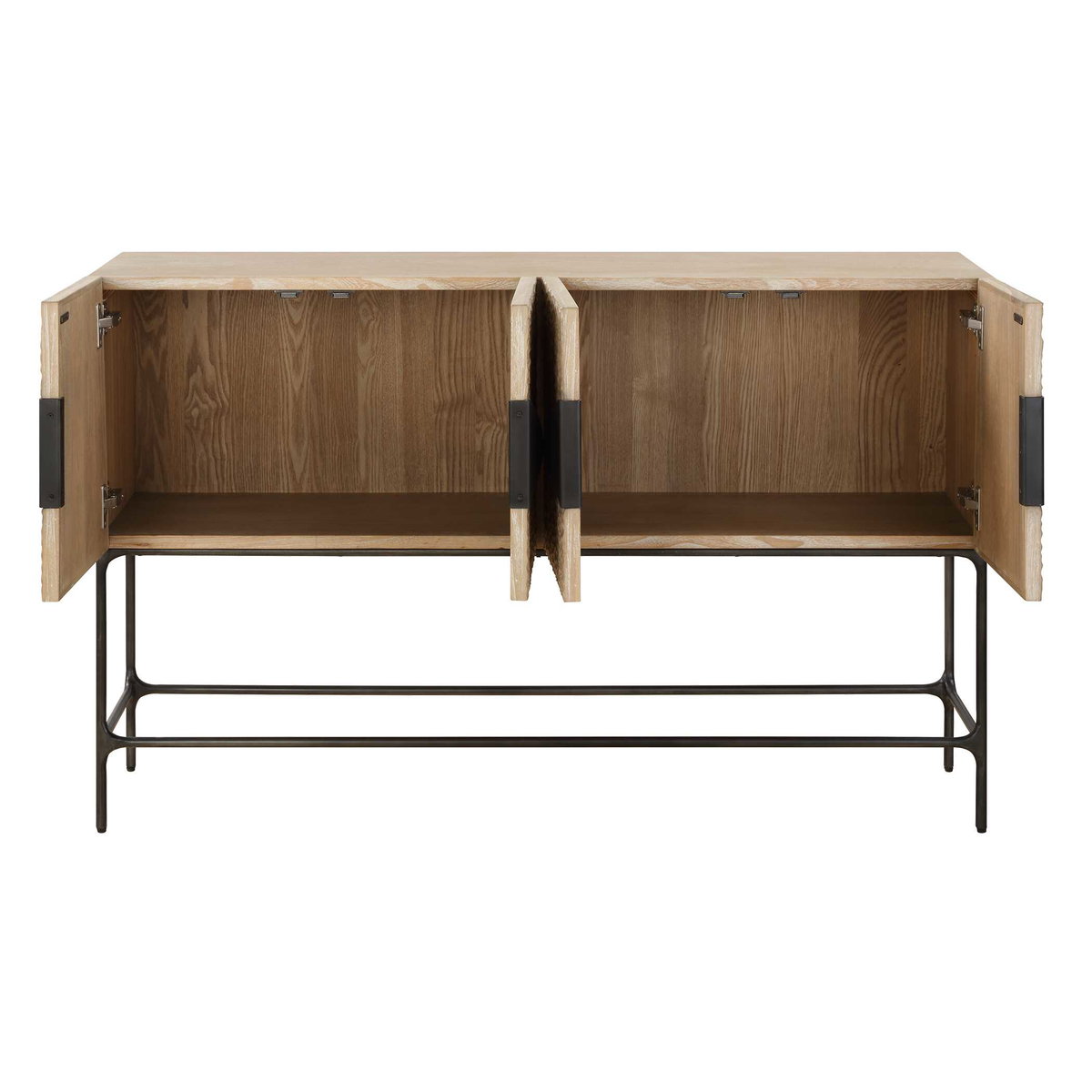 Lunar 4 Door Elm Wood Cabinet, Cabinets & Chest by Uttermost, 53.7" width x 33.4" height x 15" depth View 7