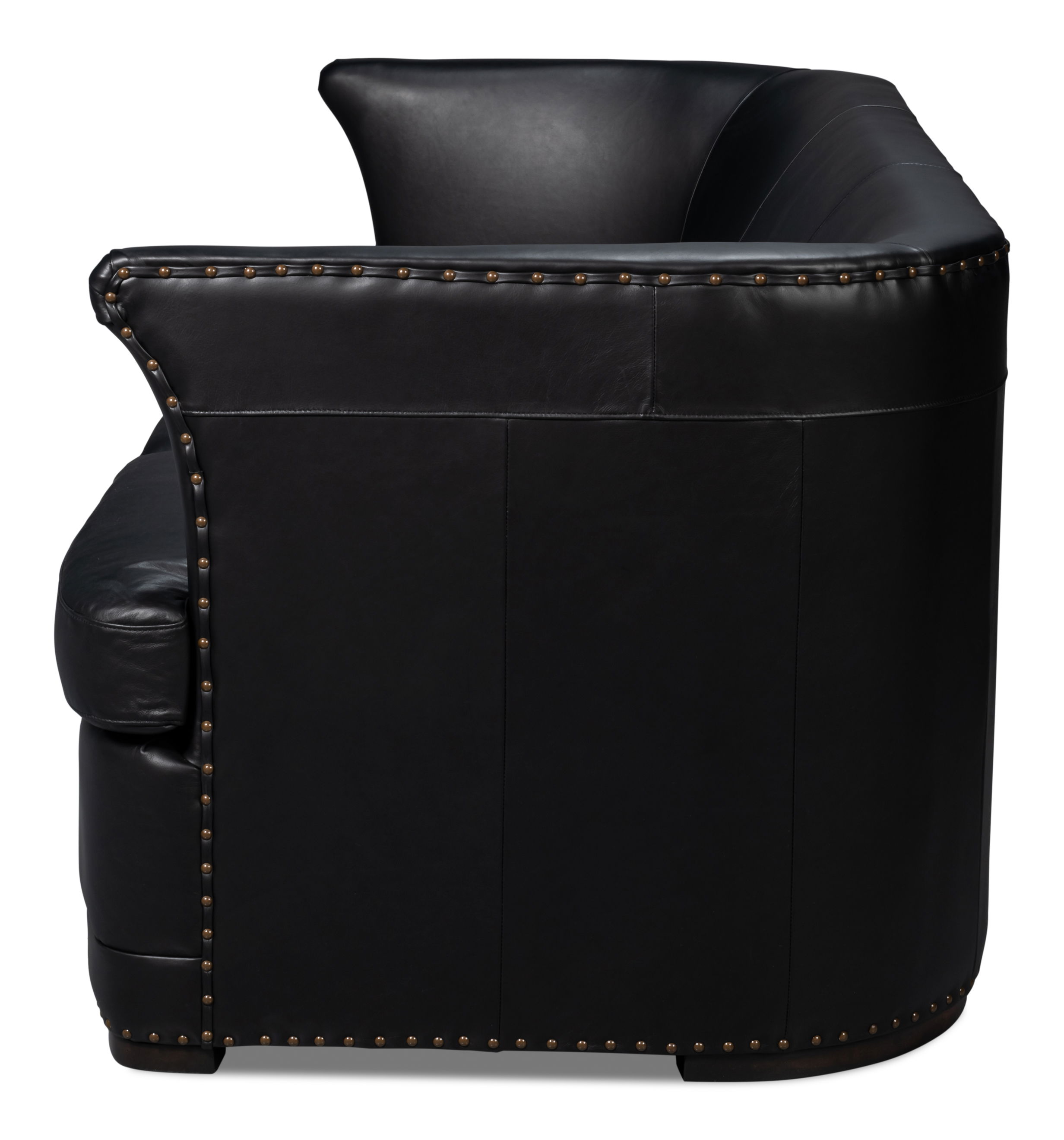 Mcmillan Distilled Leather Sofa,Onyx Blk large image 