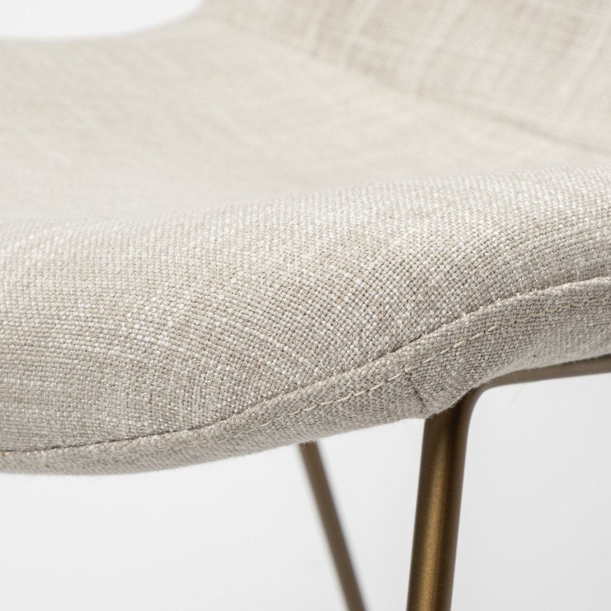Sawyer Solid Back Dining Side Chair | Beige Fabric with Gold Metal, Dining Chair by Mercana, 19" length x 24.25" width x 33" height View 11
