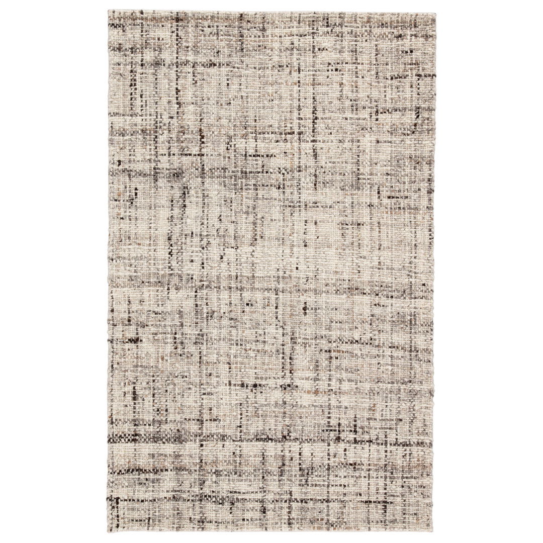 Coltrane Handmade Solid Gray/ Ivory Area Rug (5'X8') large image 